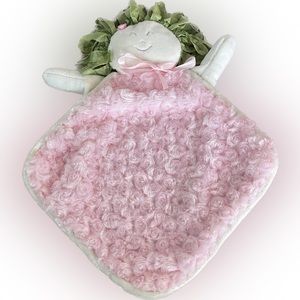 Woof & Poof SNUGGLE BUDDY SMALL PINK DOLL HEAD BLANKIE